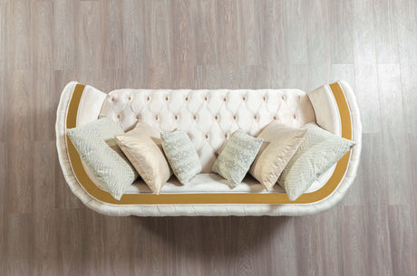 Fanci Ivory Velvet Sofa & Loveseat - Ornate Home