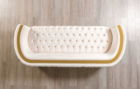 Fanci Ivory Velvet Sofa & Loveseat - Ornate Home