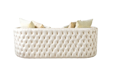 Fanci Ivory Velvet Sofa & Loveseat - Ornate Home