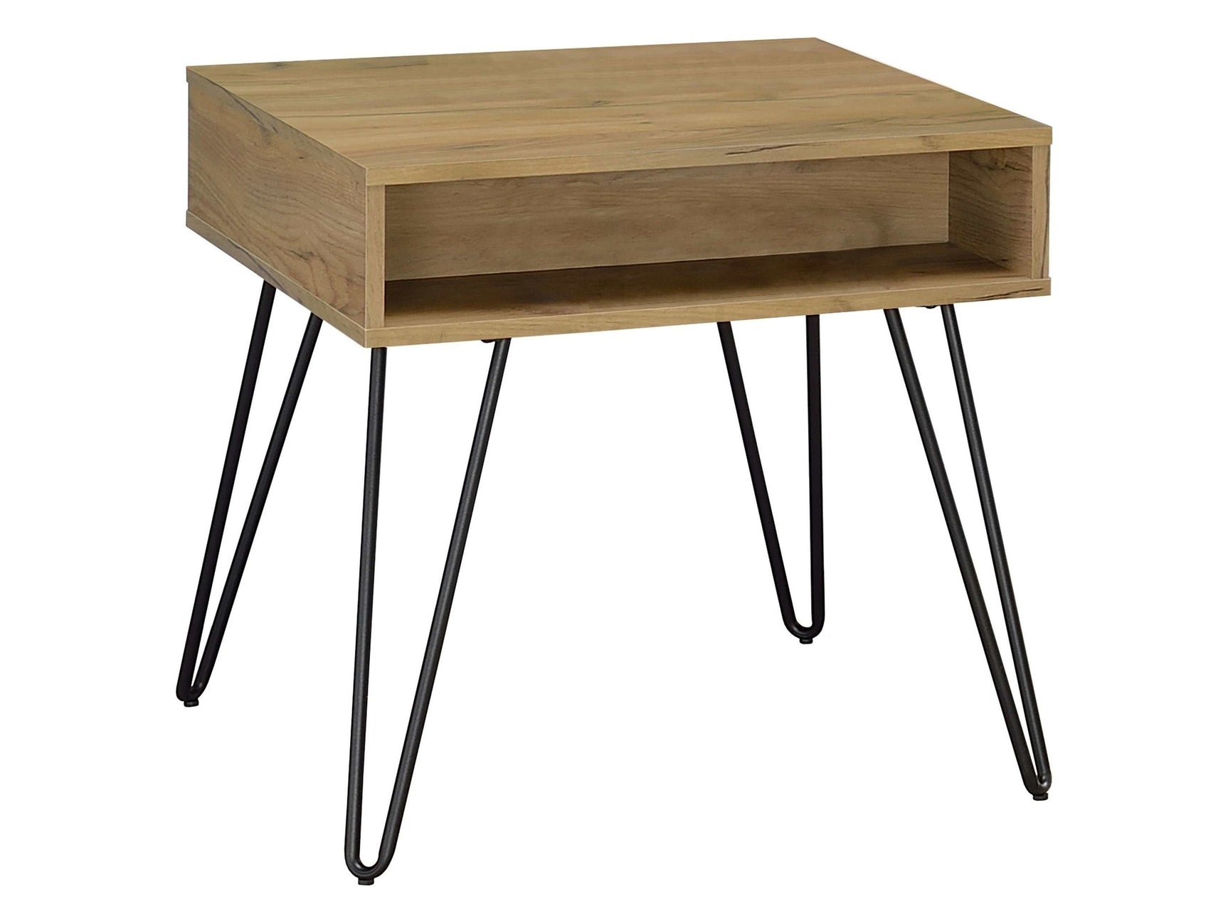 Fanning Golden Oak / Black End Table - Ornate Home