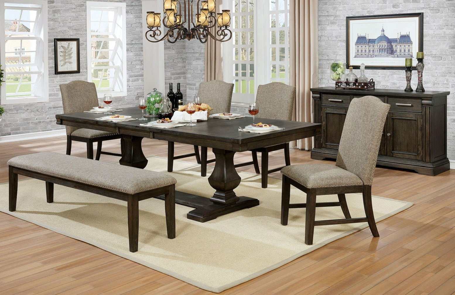 Faulk Espresso & Warm Gray Dining Chair (Set of 2) - Ornate Home