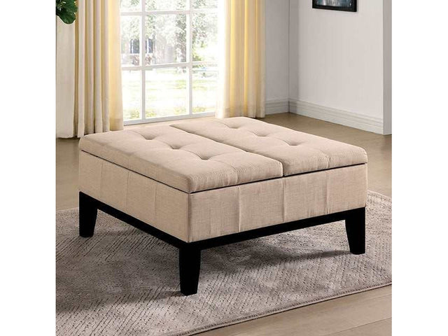 Fazio Beige Storage Ottoman - Ornate Home