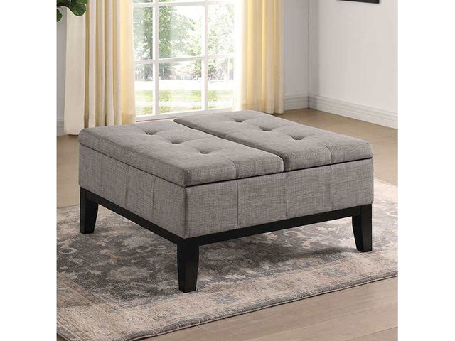 Fazio Light Gray Storage Ottoman - Ornate Home