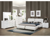 Felicity Glossy White 5pc Eastern King Bedroom Set - Ornate Home