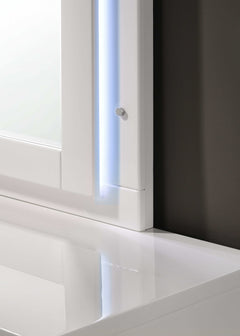Felicity Glossy White Dresser Mirror (Led) - Ornate Home