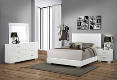 Felicity Glossy White Dresser Mirror (Led) - Ornate Home