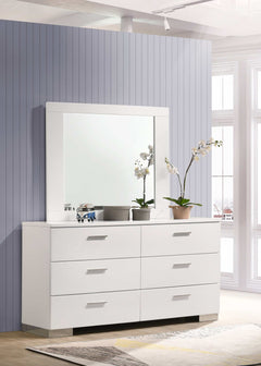 Felicity Glossy White Dresser Mirror - Ornate Home