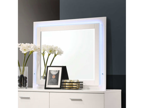 Felicity Glossy White Dresser Mirror - Ornate Home