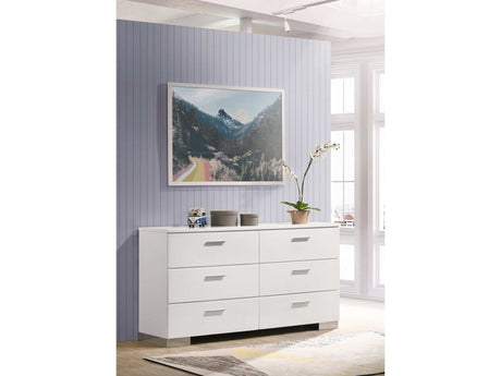 Felicity Glossy White Dresser - Ornate Home
