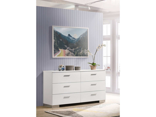 Felicity Glossy White Dresser - Ornate Home