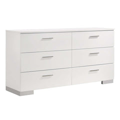 Felicity Glossy White Dresser - Ornate Home