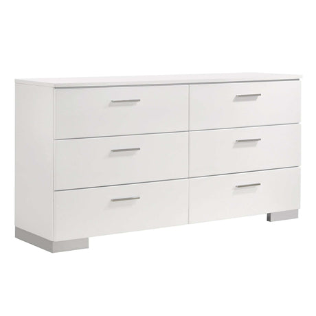 Felicity Glossy White Dresser - Ornate Home