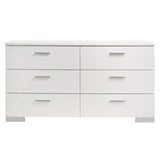 Felicity Glossy White Dresser - Ornate Home