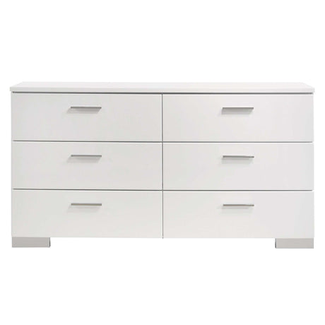 Felicity Glossy White Dresser - Ornate Home