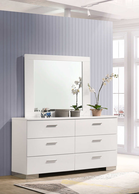 Felicity Glossy White Dresser - Ornate Home