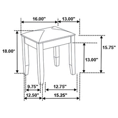 Felicity Glossy White / Metallic Vanity Stool - Ornate Home