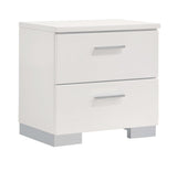 Felicity Glossy white Nightstand - Ornate Home