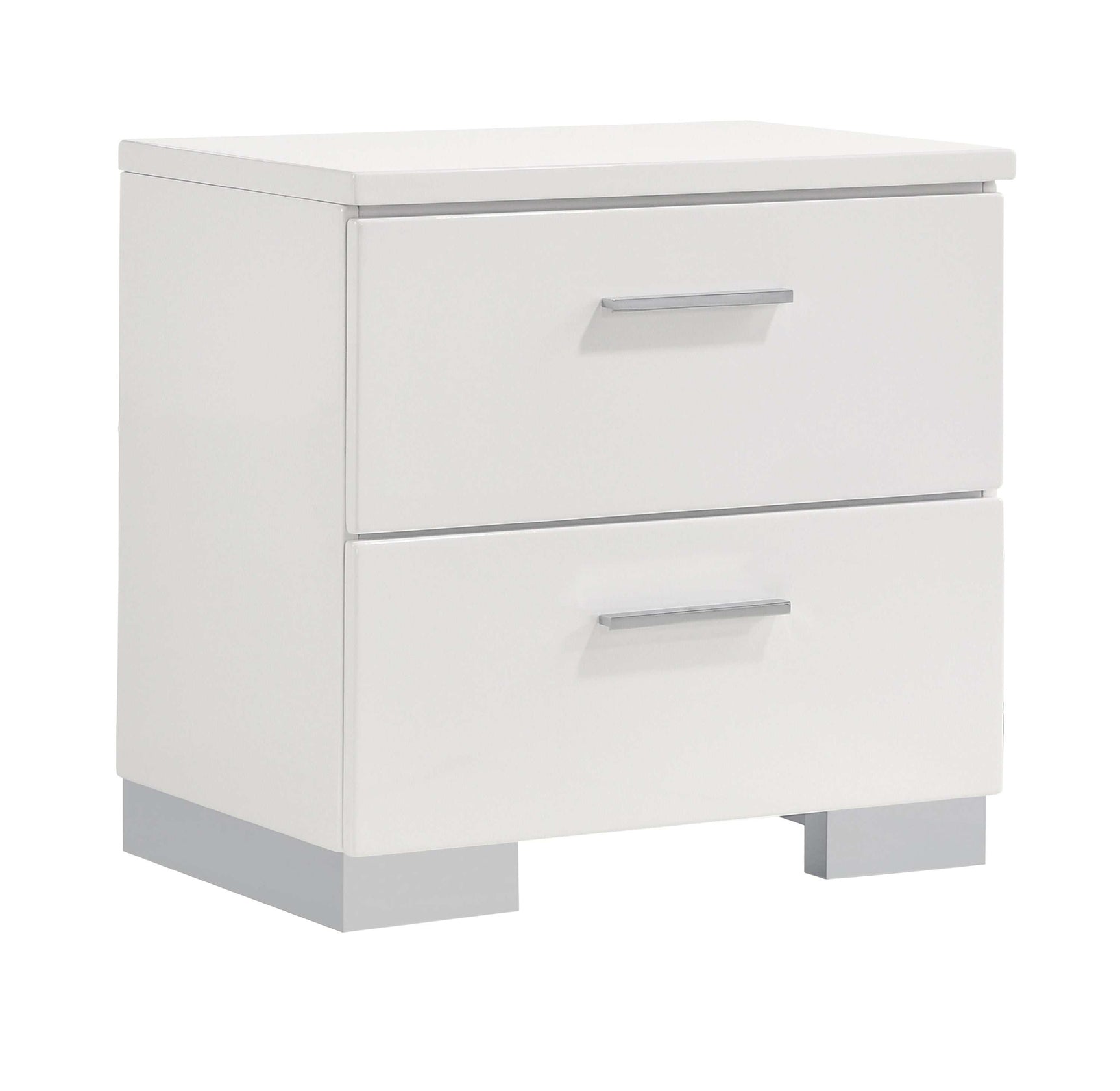 Felicity Glossy white Nightstand - Ornate Home