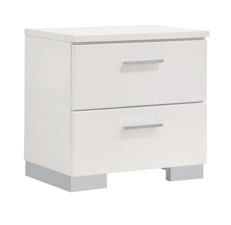 Felicity Glossy white Nightstand - Ornate Home