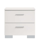 Felicity Glossy white Nightstand - Ornate Home