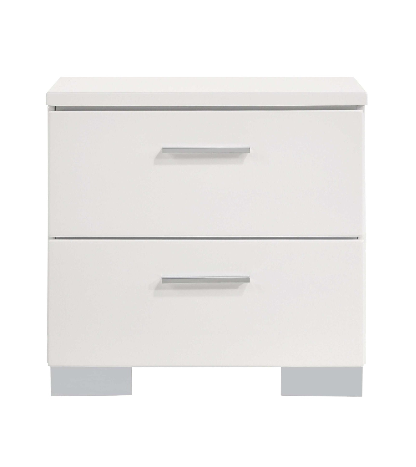 Felicity Glossy white Nightstand - Ornate Home