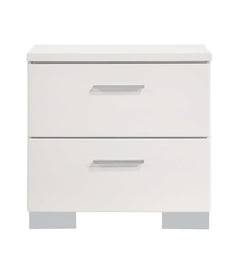 Felicity Glossy White Nightstand - Ornate Home