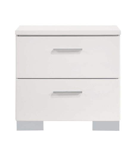 Felicity Glossy white Nightstand - Ornate Home