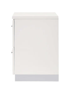 Felicity Glossy White Nightstand - Ornate Home
