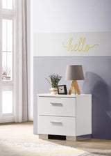 Felicity Glossy white Nightstand - Ornate Home