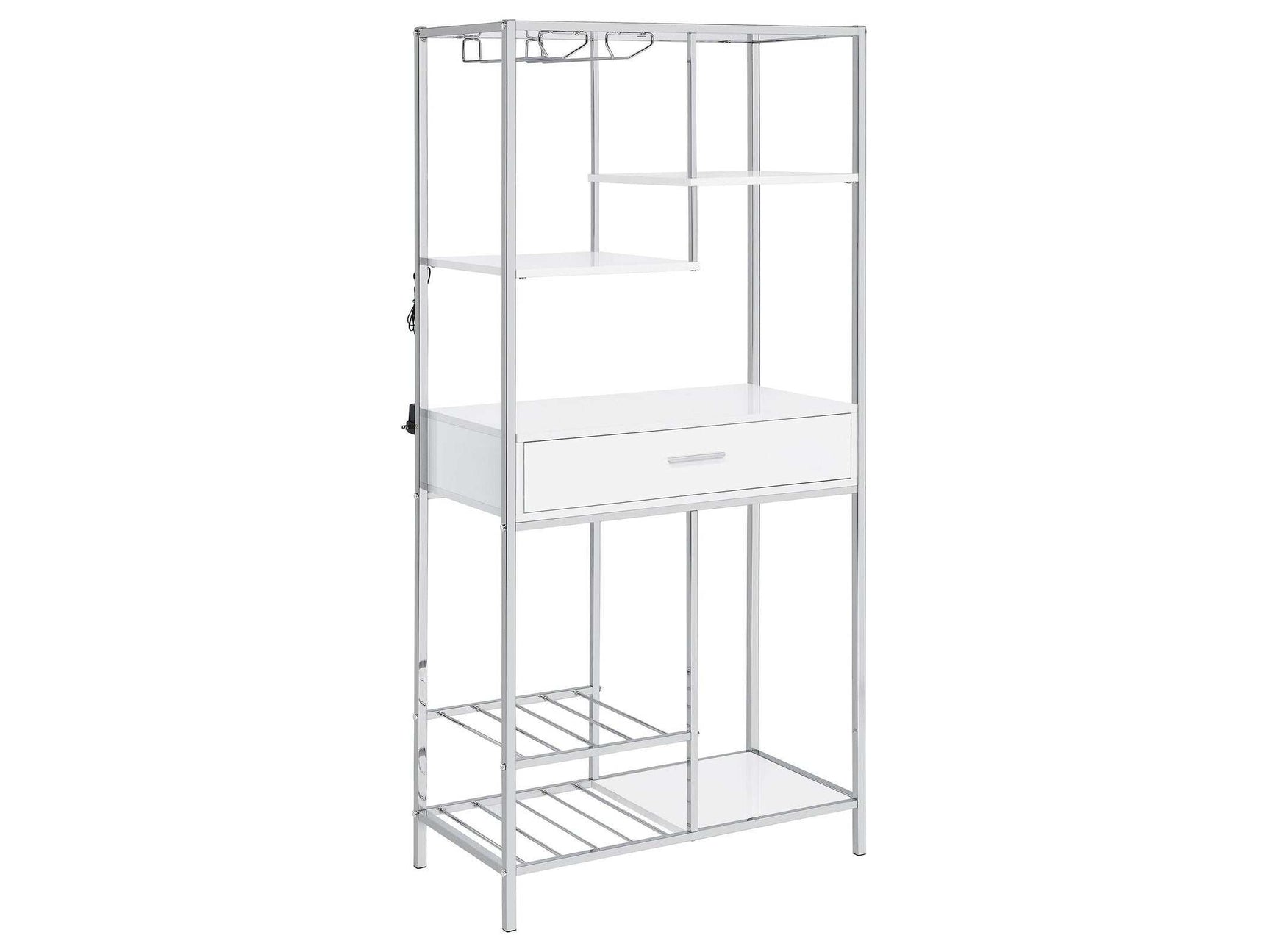 Figueroa White / Silver Wine Cabinet - Ornate Home