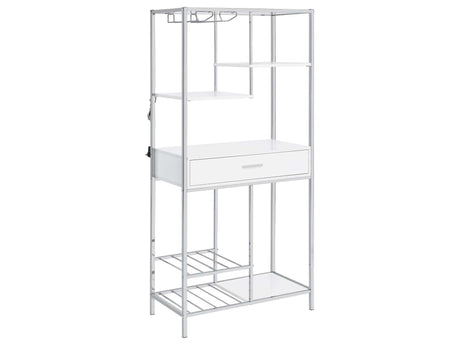 Figueroa White / Silver Wine Cabinet - Ornate Home