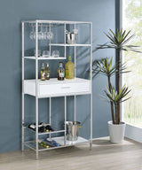 Figueroa White / Silver Wine Cabinet - Ornate Home