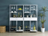 Figueroa White / Silver Wine Cabinet - Ornate Home
