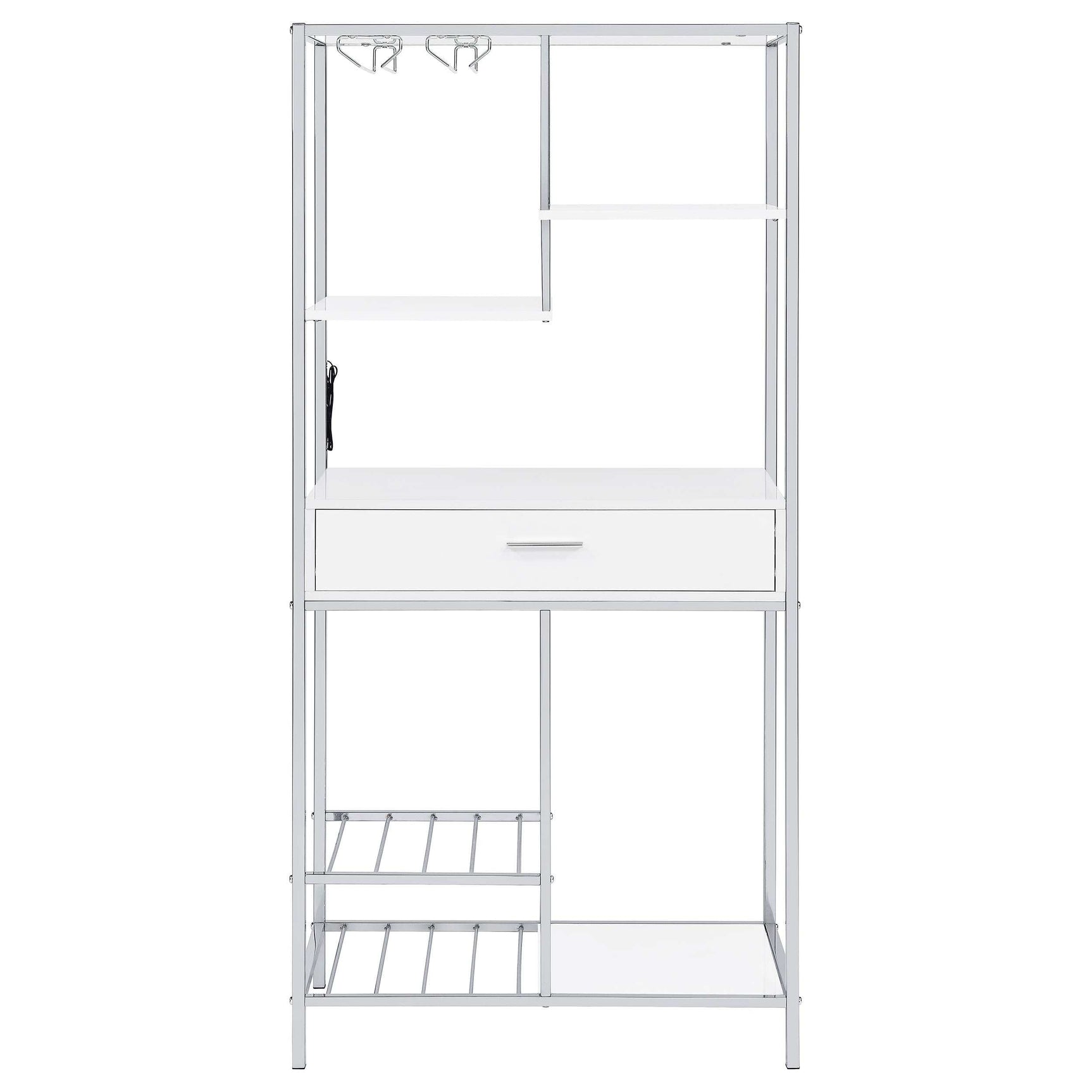 Figueroa White / Silver Wine Cabinet - Ornate Home