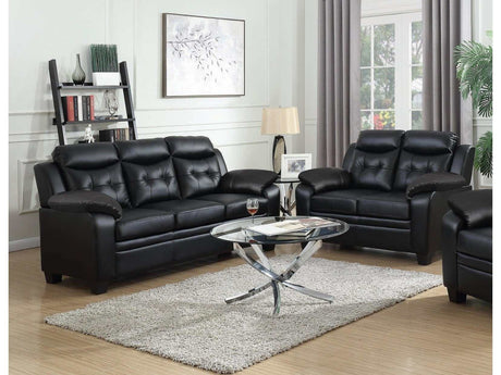 Finley Black 2pc Stationary Living Room Set - Ornate Home