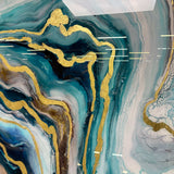 Floating Tempered Glass w / Foil Wall Art - Ornate Home