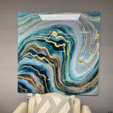 Floating Tempered Glass w / Foil Wall Art - Ornate Home