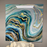 Floating VI Tempered Glass w / Foil Wall Art - Ornate Home