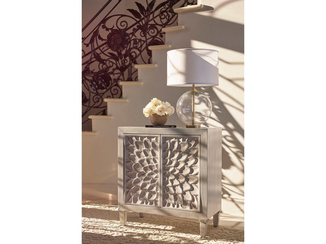 Floral White Accent Cabinet - Ornate Home