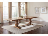 Florence Rustic Honey Double Pedestal Dining Table w/ Two 16-inch Removable Leaves - Ornate Home