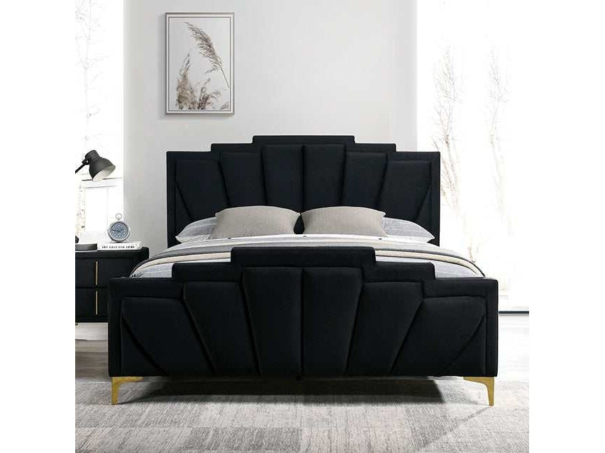 Florizel Black Queen Bed - Ornate Home