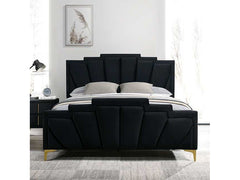 Florizel Black Queen Bed - Ornate Home