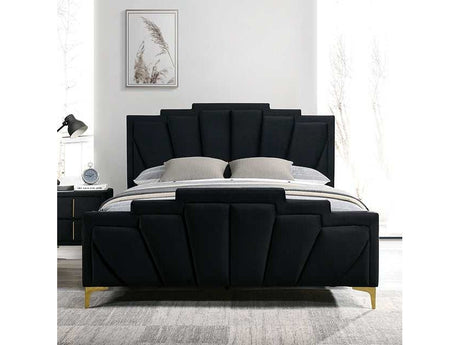 Florizel Black Queen Bed - Ornate Home