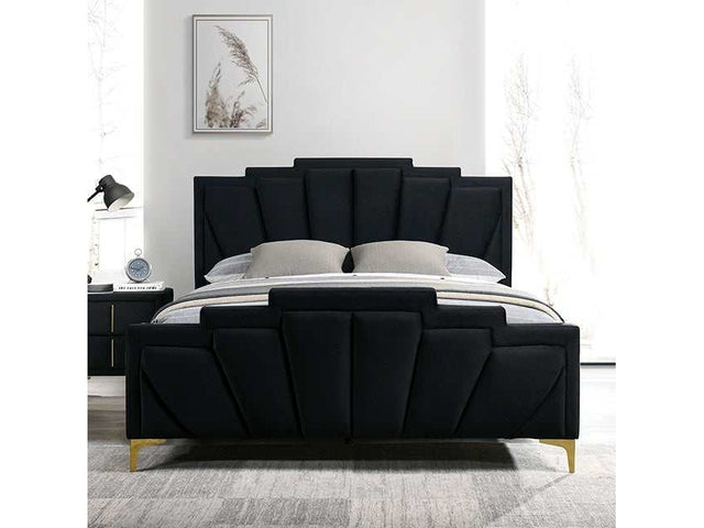 Florizel Black Queen Bed - Ornate Home