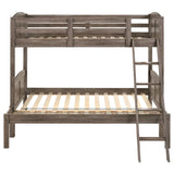 Flynn Weathered Brown Twin / Full Bunk Bed - Ornate Home