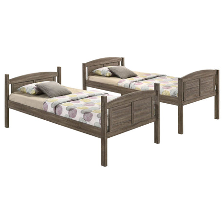 Flynn Weathered Brown Twin / Full Bunk Bed - Ornate Home