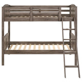 Flynn Weathered Brown Twin / Twin Bunk Bed - Ornate Home