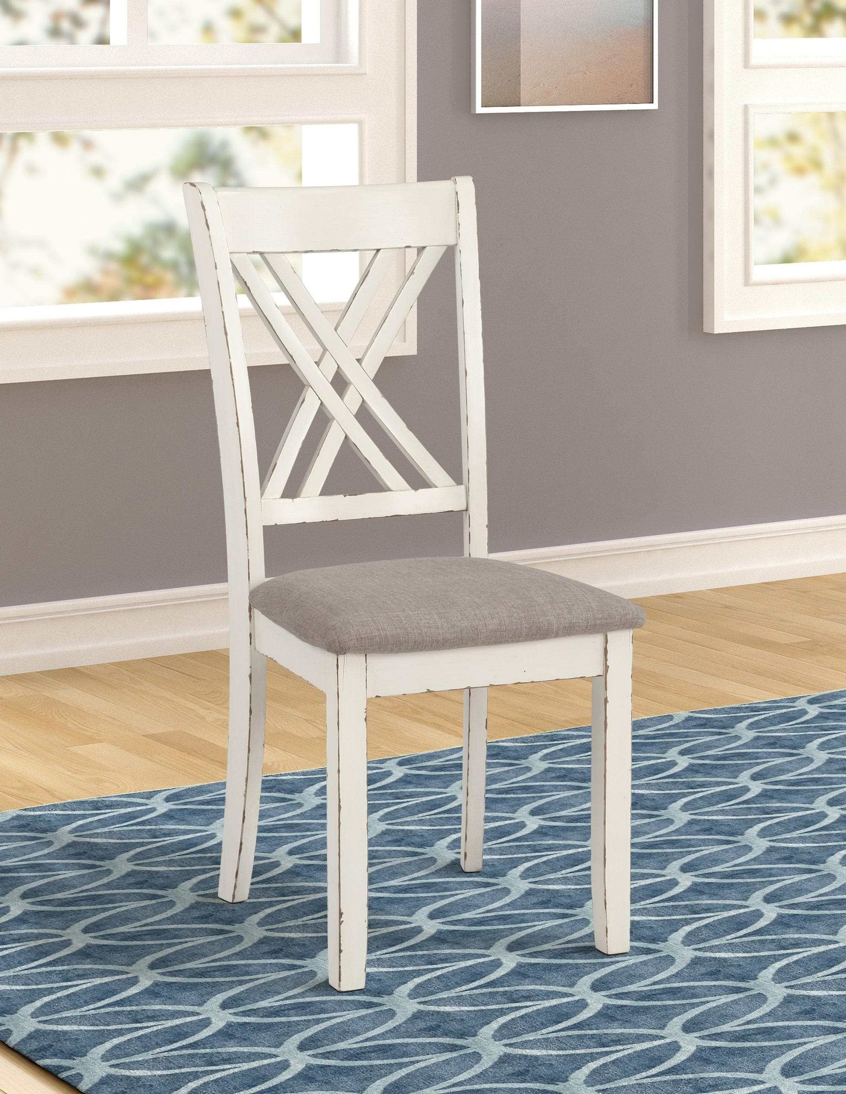 Fortress Chestnut & Vintage White 7pc Dining Set - Ornate Home