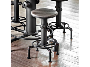 Foskey Antique Black & Natural Tone Counter Ht. Chair (Set of 2) - Ornate Home