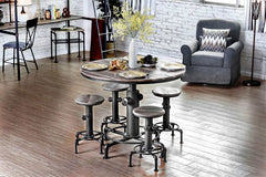 Foskey Antique Black & Natural Tone Counter Ht. Chair (Set of 2) - Ornate Home